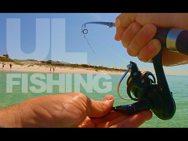 Ultra Light Surf Fishing + SHARK ENCOUNTER