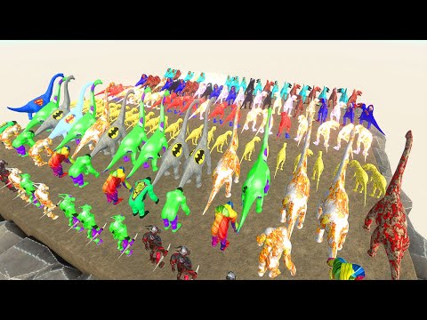 All Colors Dinosaurs Race Battle Death Fall - 🦖Animal Revolt Battle Simulator🦕