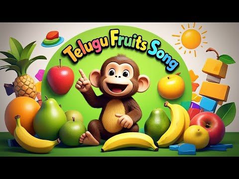 Learn Telugu Pandlu | Telugu Fruits Rhyme for Kids | Learn Fruit Names in Telugu | Telugu Palaka