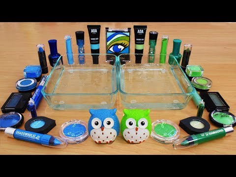 Mixing Makeup Eyeshadow Into Slime ! Blue vs Green Special Series Part 19 Satisfying Slime Video Video