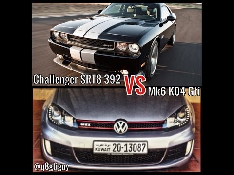 2013 Challenger SRT8 392 vs MK6 K04 Gti roll 50km/h