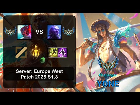 Yone Mid vs Ryze - EUW Challenger - Patch 2025.S1.3