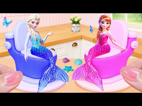 Frozen Elsa & Anna Mermaid Cake 🧜‍♀️❄️ | Princess Mermaid Decorating | Cute Mini Bakes