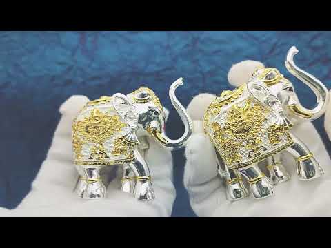 Lord Ganesha Gajaraj Maharaj Elephant Sculpture - set of 2 video