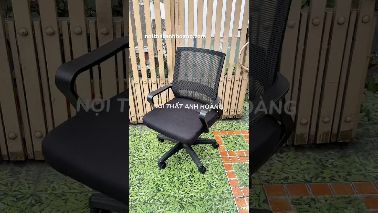 Ghế Xoay Văn Phòng 360 Độ Tay Cố Định Vững Chắc, Thiết Kế Tinh Tế Tối Giản Đệm Dày | 801 Grey | Nội Thất Anh Hoàng