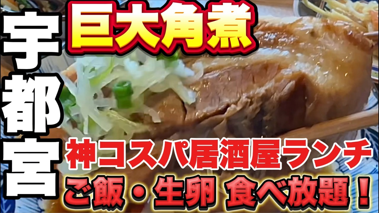 ※営業日が月火水に変更になりました。【栃木グルメ】居酒屋の最強コスパランチ！巨大角煮＆唐揚げに飯テロ確定！ご飯・卵が食べ放題の「れこべ」が凄すぎた 焼き鳥大衆れこべ【栃木県宇都宮市】520