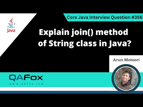 Explain Join Method Of String Class In Java Core Java Interview Question 356