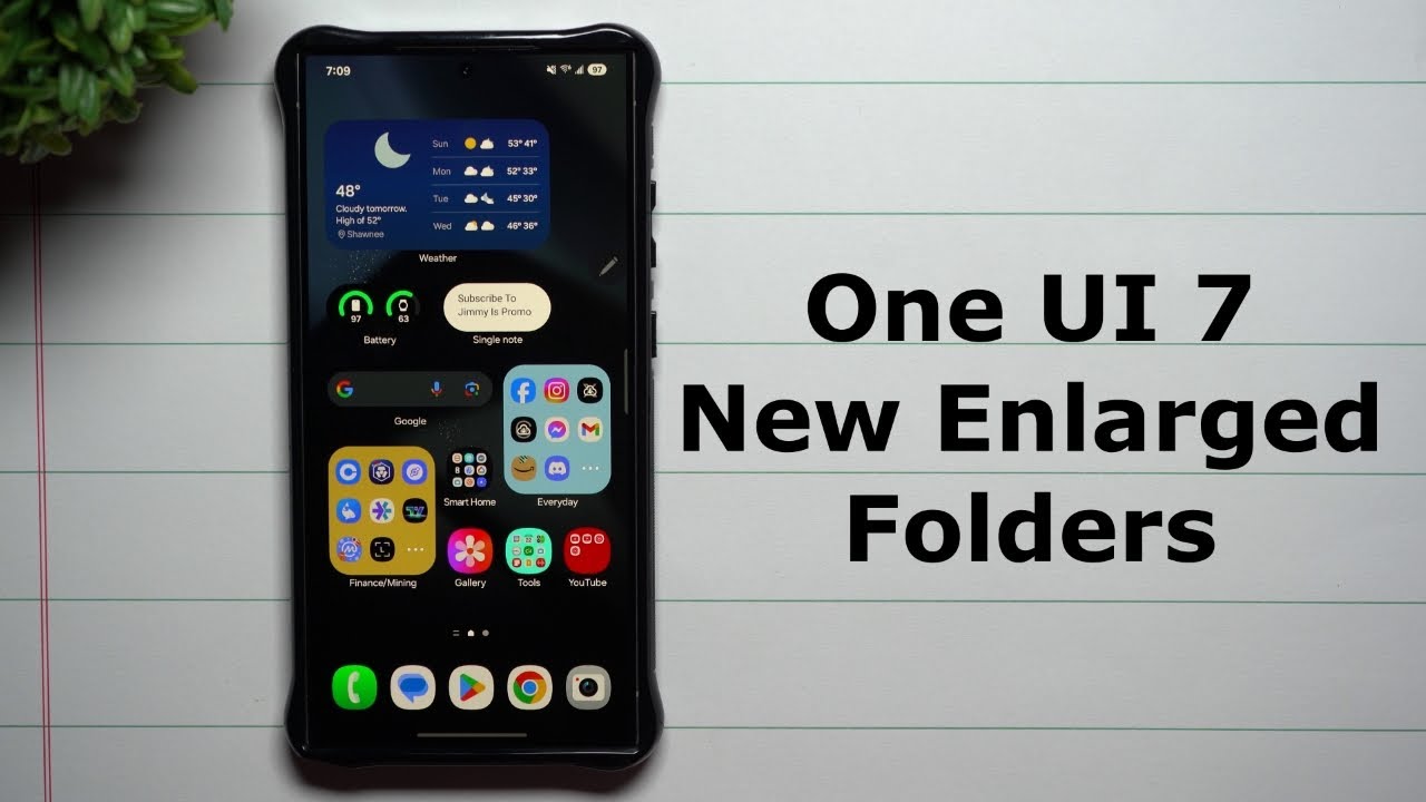 Samsung One UI 7: The New Enlarged Folders