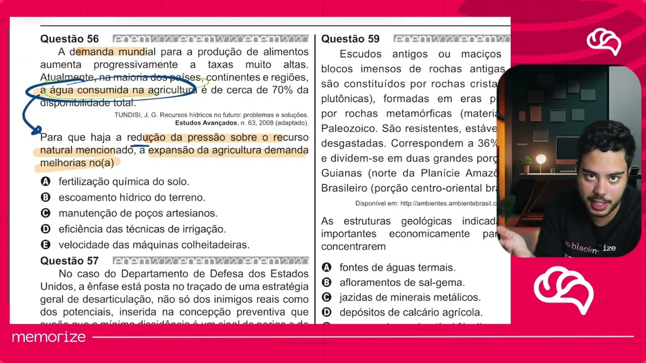 Resolução em Vídeo — Questão 56 ENEM 2020