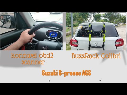 Just installed the konnwie OBD2 Scanner and the bikerack BUZZRACK Colibri to our Suzuki s-presso AGS