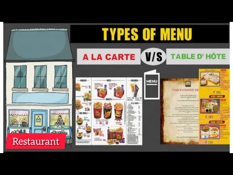 Tipos de Menu || À La Carte vs Table d'Hôte