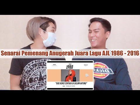 Senarai Pemenang Anugerah Juara Lagu AJL 1986 - 2016 | REACTION