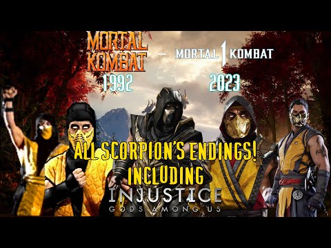 Mortal Kombat series - All Scorpion's Endings! (MK1 (1992) - MK1 (2023)) including Injustice 1!