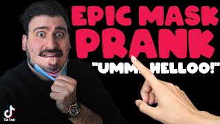 Man wears realistic face mask in Epic mask prank go&#39;s viral! watch until the end, best reaction 🤣