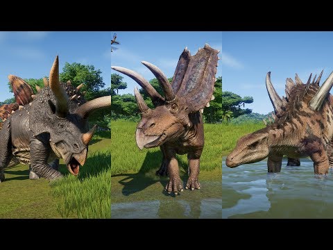 STEGOCERATOPS,GIGANTSPINOSAURUS,PENTACERATOPS DESTROYS I-REX,T-REX,ACROCANTHOSAURUS & SPINOSAURUS