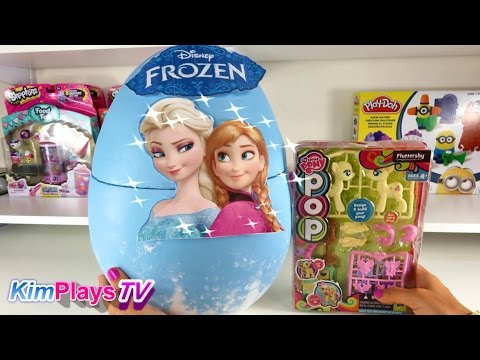 Giant Disney Frozen Egg and My Little Pony POP and Frozen Mashems Video