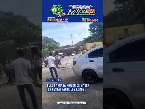 🔥 Kiosko en llamas en Pailitas, Cesar.
