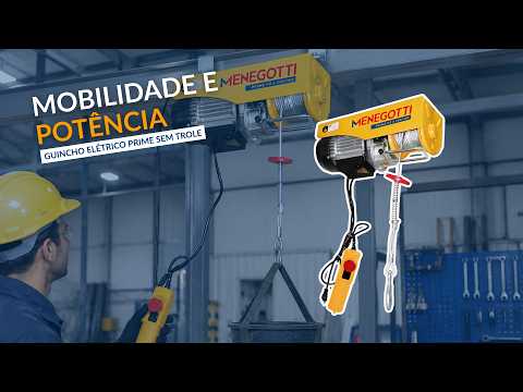 Guincho de Coluna Prime 150/ 300Kg 650W 220V Monofásico MENEGOTTI-PRIME-V2-150 - Vídeo