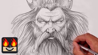 How To Draw Poseidon | Sketch Tutorial
