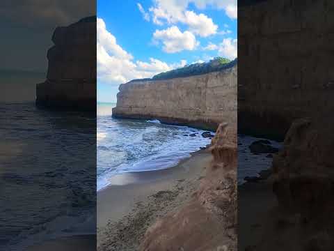 🌊 El imponente acantilado de Playa de los Lobos | Naturaleza y mar en Mar del Plata #travelshorts