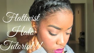 Natural Hair - Protective Styling Halo Tutorial!!