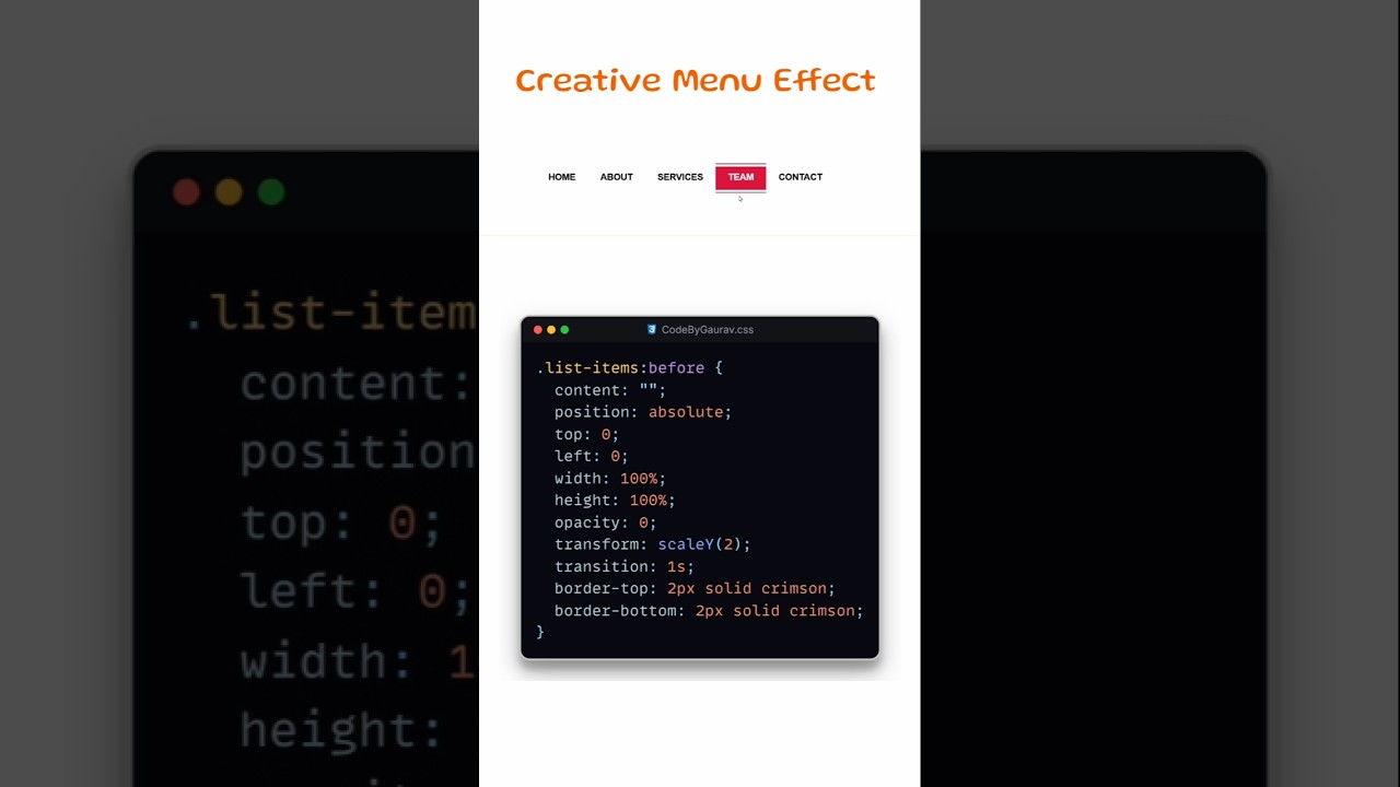 Creative Menu Hover Effects | HTML & CSS | Animated Navigation #webdevelopment  #htmlcss #coding