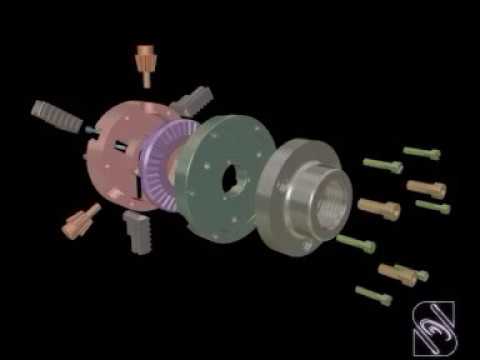 3 jaw chuck Assembly Drawing animation #Assembly drawing videos # 3 jaw chuck Video