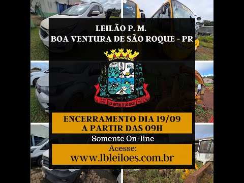 LEILÃO P.M. BOA VENTURA DE SÃO ROQUE/PR - EDITAL DE LEILÃO Nº 01/2025 - PROC. ADM. 810/2025