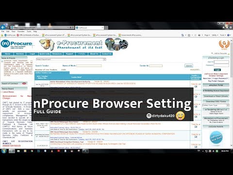 Nprocure Browser Settings in Internet Explorer | How to Login in to Nprocure  | 2019