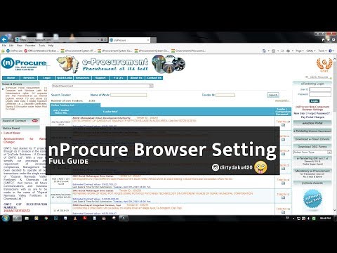 Nprocure Browser Settings in Internet Explorer | How to Login in to Nprocure | 2019