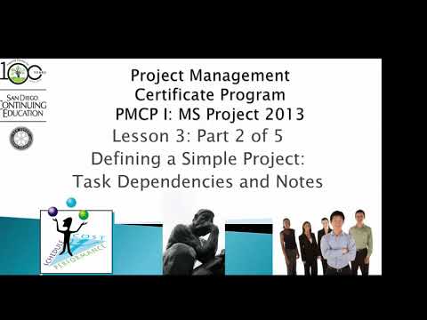 Lesson A3 2 - Defining a Project: Task Dependencies and Notes