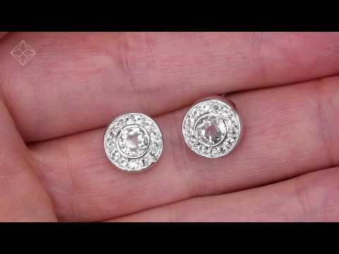 Tesoro Collection Round Bezel Set White Topaz Earrings In 925 Silver - UG3247
