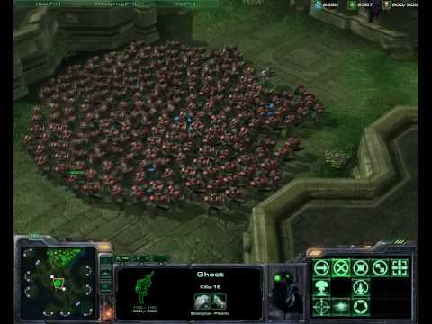 SC2 - Nuking 198 Marines and 1 Ghost!