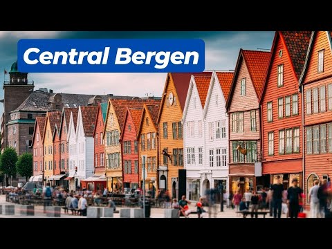 Walking Tour of Central Bergen, Norway - Explore Downtown Bergen in 4K