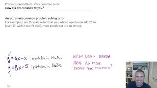 PreCalc Error: How much older am I? - What does it mean for one formula to be 25 more than another?
