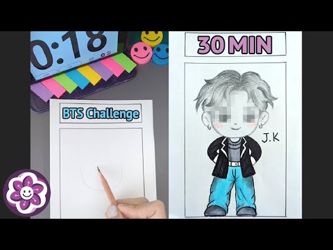 Can I Draw BTS Jungkook in 30 Minutes? 😱✏️