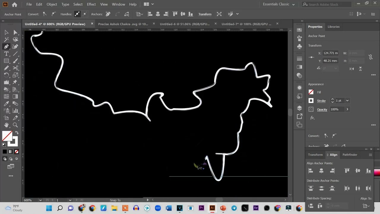 India Map Outline in Adobe Illustrator