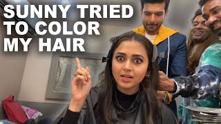 @Karan Kundrra TRIED TO COLOR MY HAIR | 1ST HAIR COLOR EXPERIENCE @Tejasswi Prakash video