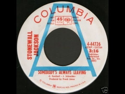 Stonewall Jackson "Somebody's Always Leaving" promo mono vinyl 45