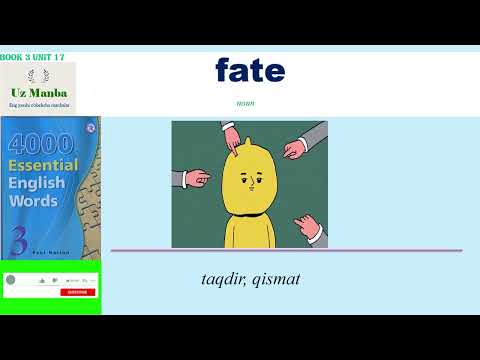 4000 Essential English Words 3 Unit 17 inglizcha lug'at