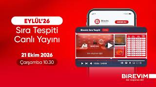 Birevim Eylül 2026 Sıra Tespiti Canlı Yayını