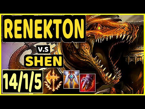 YANG (RENEKTON) vs SHEN - 14/1/5 KDA TOP GAMEPLAY - BR Ranked DIAMOND
