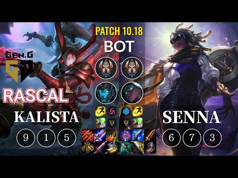 GEN Rascal Kalista vs Senna Bot - KR Patch 10.18