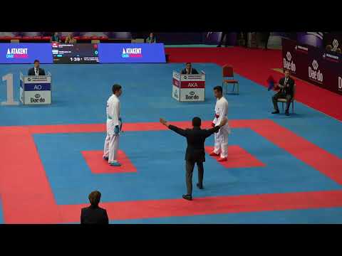 2022 Konya // Cadet Kumite Male 70+ kg: GHAZOUANI RAYEN (TUN) vs PEREUDA MATVII (UKR)