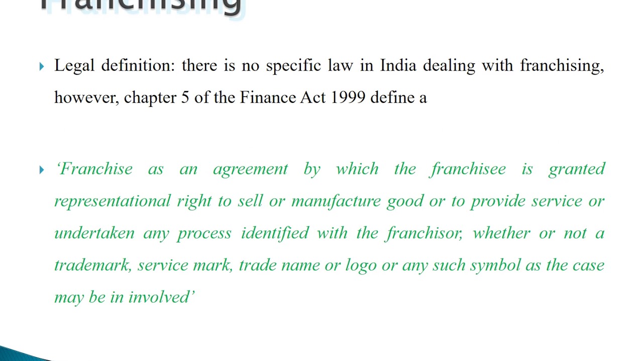 PPT on Franchising, Licensing & Leasing.