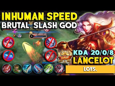 Brutal Speed King! Lancelot Demon Mode! No Death! Mobile Legends Bang Bang Lancelot Best Build 2020