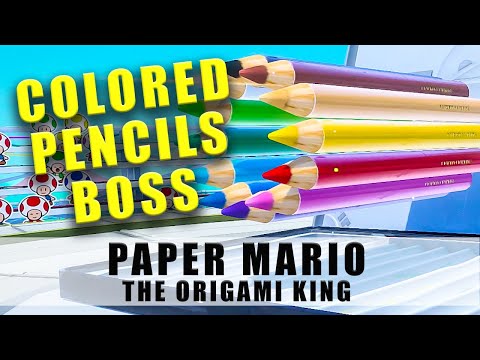 Paper Mario The Origami King Colored Pencils boss fight - How to beat the Colored Pencils boss