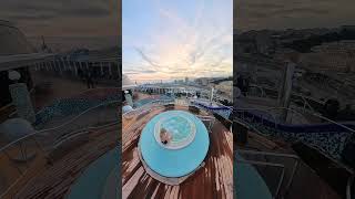 Hey just Breathe 🫶 looking the sunset from a jacuzzi aboard Msc Cruises 🛳 #sunsetlover #justbreathe