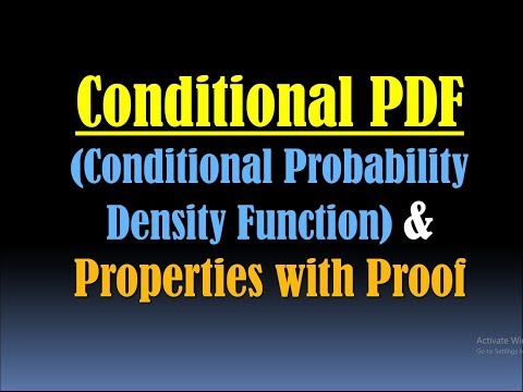 Conditional Probability Density Function (Conditional...