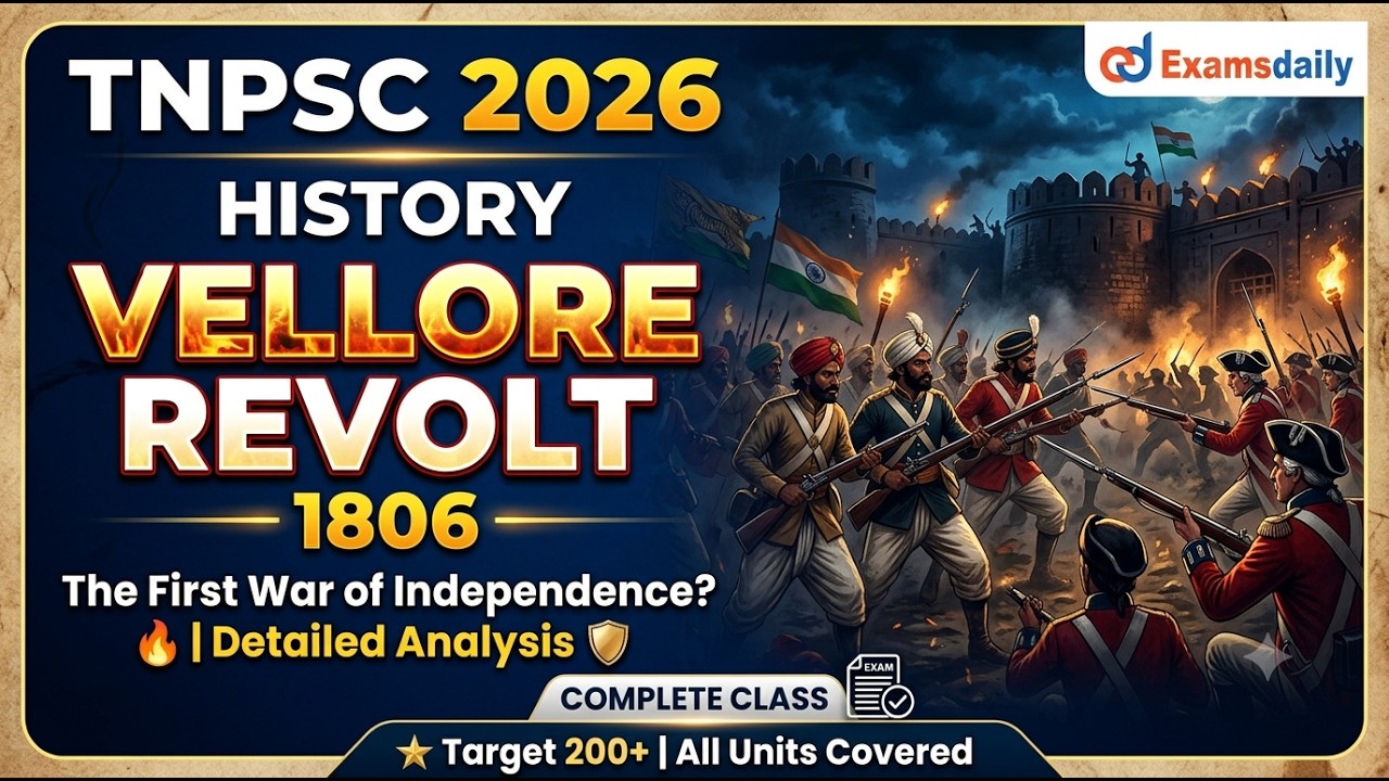 TNPSC 2026 - History - Vellore Revolt